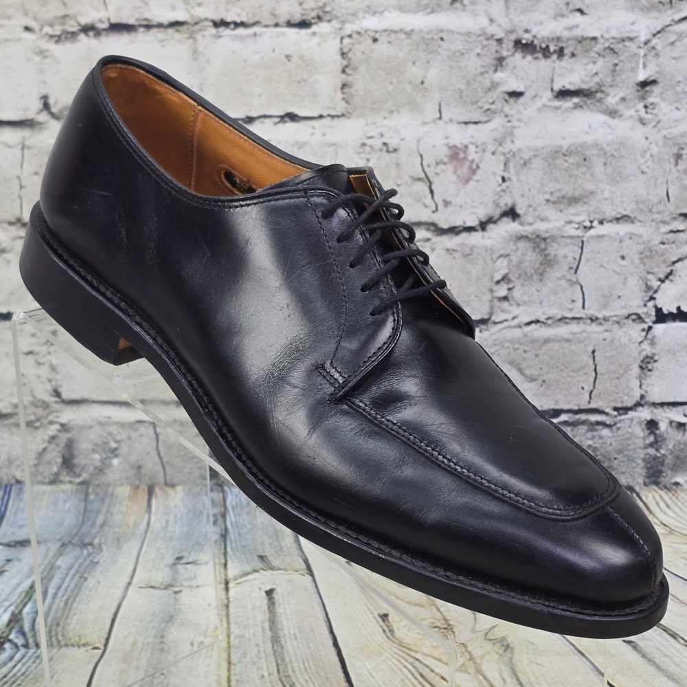 Allen Edmonds Delray Split Toe Blucher Mens 9 D Black Leather Dress Shoes USA